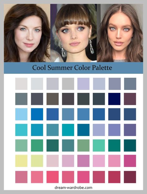 Color Analysis Summer, Summer Skin Tone, Cool Summer Palette, Soft Summer Palette, Soft Summer Color Palette, Soft Summer Colors, Dark Summer, Winter Typ, Cold Summer