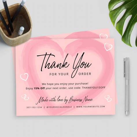 Thank You For Buying Cards, Pink Thank You Card, Thank You Order Cards, Thank U Card Design, Thank You For Purchasing Card, Card Thank You For Order, Thank You For Coming Card, Thank You For Shopping Card, Thank You For Your Order Card Design