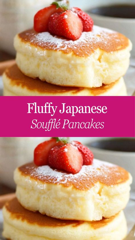 Light, airy, and melt-in-your-mouth soft—these Japanese soufflé pancakes are the breakfast dream you never knew you needed! 🥞✨ #FluffyDelight #PancakePerfection #BreakfastGoals #SouffleMagic #CloudLike #JapaneseCuisine #MorningIndulgence #SweetEscape #FoodieHeaven #FluffAndStuff Fluffy Japanese Souffle Pancakes, Japanese Souffle Pancake Recipe, Japanese Souffle Pancakes, Souffle Pancake, Creamy Corn Casserole, Butter Cake Cookies, Soufflé Pancakes, Peanut Butter Protein Bars, Painted Seashells