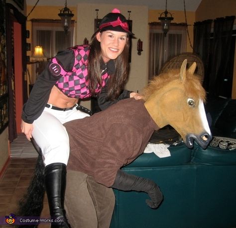 Seabiscuit Horse and Jockey Costume - 2013 Halloween Costume Contest via @costumeworks Seabiscuit Horse, Face Painting For Halloween, Jockey Costume, Halloween Costumes 2014, Horse Costume, Diy Couple, Woman Costumes, Diy Couples Costumes, Diy Costume Ideas