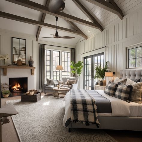 Modern barndominium design idea Barndominium Room Ideas, Barndominium Ideas Master Suite, Master Bath Barndominium, Barndominium Master Suite, Barndominium Ideas Bedroom, Cozy Barndominium Interior, Barndominium Aesthetic, Luxury Barndominium Interior, Barndominium Master Bed