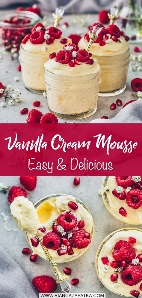 Vegan Pudding Desserts, Non Dairy Mousse, Vegan Vanilla Pudding Recipe, Healthy Vanilla Pudding, Light Vegan Desserts, Vanilla Moose Recipe, Vegan White Chocolate Mousse, Pudding Desserts Gluten Free, Light Pudding Desserts