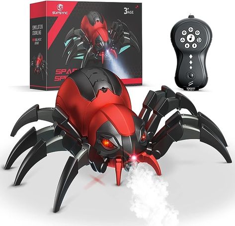 Amazon.com: sumsync Remote Control Spider Kids Toys - Realistic RC Spider, Music Effect, LED Light, Toys for 3 4 5 6 7 8 9 10 11 12+ Year Old Boys/Girls, Gifts for Halloween Christmas Birthday : Toys & Games Music Effect, Real Spiders, Cool Toys For Boys, Spider Toy, Gifts For Halloween, Surprise Box Gift, Toy Ideas, Easter Birthday, Unique Christmas Gifts