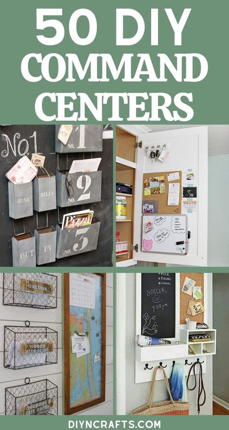 Kitchen Cabinet Command Center, Home Command Centre, Control Center Wall, Diy Command Center Dollar Store, Command Centre Ideas Kitchens, Home Calendar Wall Organization Station, Built In Drop Zone, Small Drop Zone Ideas, Wall Organizer Ideas