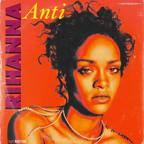 Rihanna- Anti 80s Album Covers, Famous Album Covers, Album Cover Inspo, Album Wall, Cool Album Covers, Rap Albums, Album Art Design, Music Album Covers, Cover Art Design