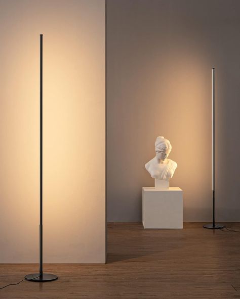 Stepless Dimmable】Adjust the brightness from 10-100% to provide comfortable light, the floor lamp is gradually dimmable, allowing you to customize the brightness according to life or work needs, such as living room, bedroom, office, foyer, den, study room 【Simple Slim Tall Lamp】The Led floor lamp is space-saving, this small lamp doesn’t take up much space. Just put this standing lamp beside, a corner or a couch, showing a refined and modern interior design Tall Lamps Bedroom, Corner Lighting, Office Foyer, Novelty Floor Lamp, Tall Lamp, Tall Floor Lamps, Lamps Bedroom, Corner Lamp, Industrial Floor Lamps