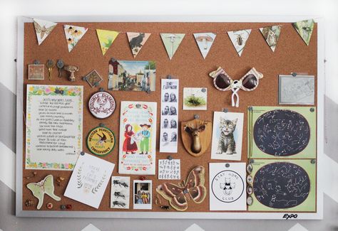 2013 Bulletin Board | The Dainty Squid Office Cork Board Ideas, Office Board Ideas, Bulletin Board Ideas For Bedroom, Cork Board Design, Board Ideas For Bedroom, Cork Board Ideas For Bedroom, Office Cork Board, Cork Board Ideas, Pin Board Ideas