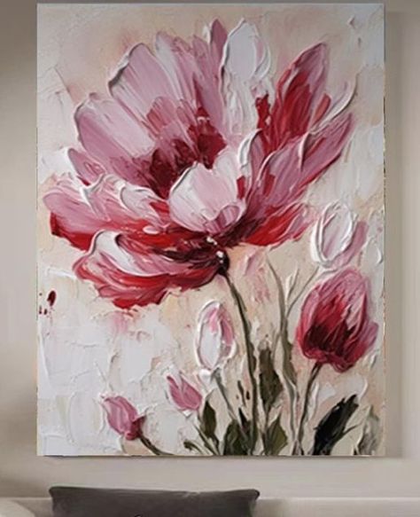 Environmental Artist, Acrylic Art Projects, Diy Abstract Canvas Art, Handmade Paintings, Acrylic Painting Flowers, Abstract Flower Art, Flower Painting Canvas, Abstract Floral Paintings, Abstract Flower Painting