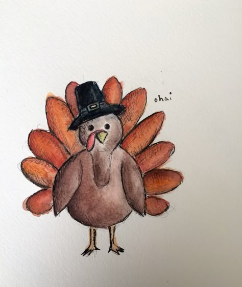 Thanksgiving Easy Paintings, Thanksgiving Turkey Drawing Easy, Turkey Drawing Ideas, Painting Thanksgiving Ideas, Drawings Of Turkeys, Cute Thanksgiving Paintings On Canvas Easy, Thankful Drawing Ideas, Drawing Turkeys For Kids, Thanksgiving Watercolor Paintings