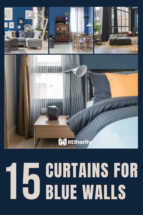 Do you want to redecorate your home but you don’t know where to start? Look no further! 15 Curtains for Blue Walls You’ll Love is here to provide you with a range of stylish and elegant options to give your blue walls the perfect finishing touch. From velvet curtains to patterned abstract designs, you’re sure to find the perfect one for your home. Curtains Navy Walls, Curtain For Blue Walls, Curtains For Blue Bedroom, Curtains For Blue Walls Living Room, Blue Wall Curtain Ideas, Blue Room Curtain Ideas, Curtains With Blue Walls, Blue Curtains Bedroom Ideas, Curtains For Blue Walls