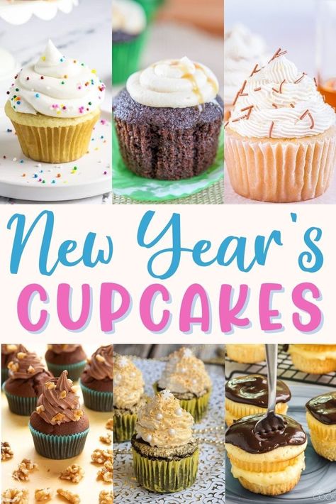 Don't miss out on these New Years Cupcake Recipes! They're all super flavorful and fun for a party treat as well! This list of cupcakes is awesome! #cupcakerecipes #newyearstreats #easydesserts #3boysandadog New Year Cupcakes Ideas, New Years Cupcake Ideas, Nye Cupcakes, New Years Eve Cupcakes, New Years Cupcakes, Boston Cream Pie Cake, Champagne Cupcake Recipes, Chocolate Coconut Cupcakes, Vegan Red Velvet Cupcakes