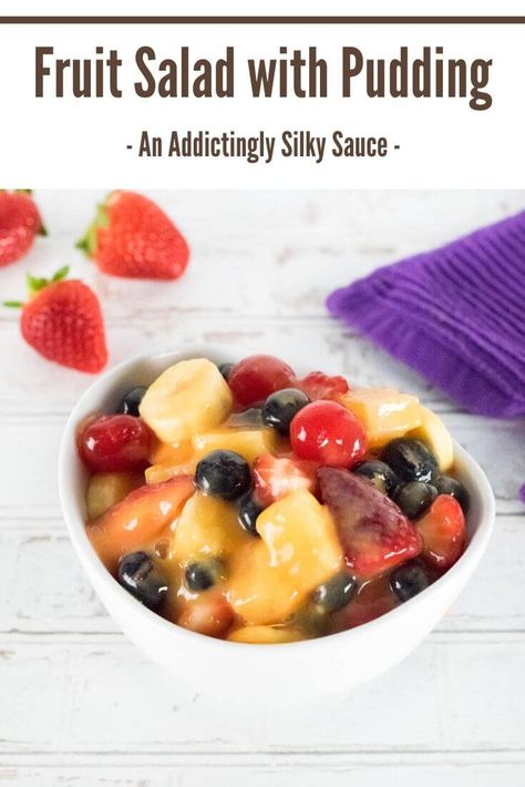 Simple Fruit Salad, Pudding Sauce, Frozen Fruit Salads, Fruit Salad With Pudding, Fruit Salad With Yogurt, Sugar Free Fruits, Layered Salad Recipes, Dressing For Fruit Salad, Fruit Pudding