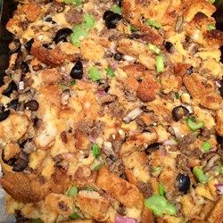 Black Olive, Mushroom, and Sausage Stuffing - Allrecipes.com Basic Stuffing Recipe, Marinated Vegetable Salad, Black Olives Recipes, Stuffing Sausage, Olives Recipes, Italian Thanksgiving, Dinners Casseroles, Sausage Stuffing Recipe, Bundt Pan Recipes