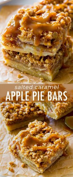 Caramel Apple Pie Bars, Thanksgiving Desserts Pie, Salted Caramel Apple Pie, Apple Recipes Healthy, Dessert Oreo, Apple Pie Bars, Thanksgiving Desserts Easy, Apple Recipes Easy, Sally's Baking