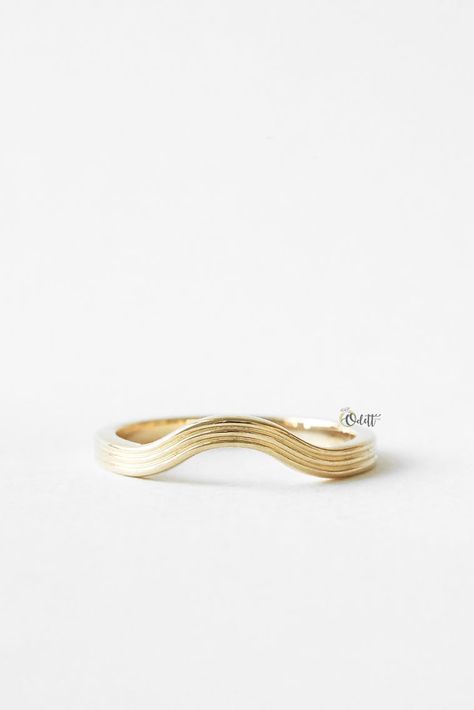 my #etsy shop: 14k Solid Gold Plain Stacking Ring | Simple Curved Wedding Band | Curved Contour Ring Women | Shaped Basic Ring Real Gold/Gift Your Women https://etsy.me/43A4dzC #wedding #women #yes #rosegold #artdeco #cathedral # Matching Engagement And Wedding Rings, Womens Wedding Bands Gold, Curved Wedding Band For Oval Ring, Textured Wedding Ring, Wedding Band Curved, Basic Ring, Contour Ring, Curvy Wedding, Contour Band