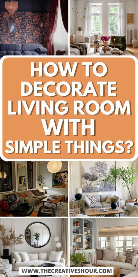 Inexpensive Living Room Decor, Decor For A Small Living Room, Simple Decorating Ideas For The Home, Simple Living Room Decor On A Budget, Older Home Decor Ideas, How To Decorate A Small Living Room, Common Room Decor, Small Minimal Living Room, Living Room Staging Ideas