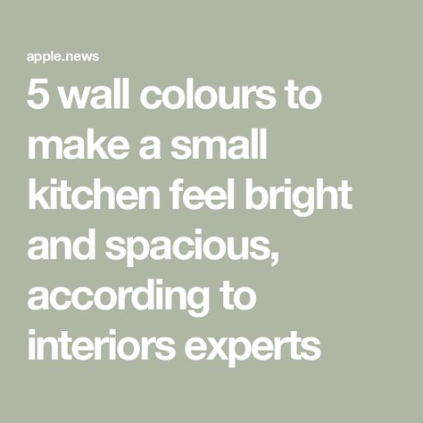 5 wall colours to make a small kitchen feel bright and spacious, according to interiors experts Bold Kitchen Colors For Walls, Wall Colour Kitchen, Living Room And Kitchen Together Colors, Pink Walls In Kitchen, Bright Kitchen Paint Colors, Small Kitchen Wall Color Ideas, Small Kitchen Paint Colors Ideas Wall, Kitchen Wall Colours With White Cabinets, Colour For Kitchen Walls