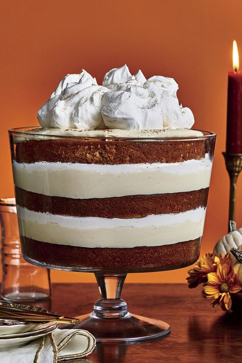 Butterscotch-Spice Trifle Spice Cake Trifle, Cake Trifle, Spice Cakes, Apple Spice Cake, Trifle Recipes, Spice Cake Recipes, Southern Living Recipes, Trifle Dish, Trifle Desserts