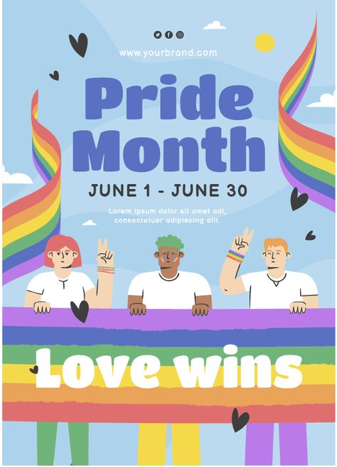 Lgbtq Posters Design, Queer Illustration, Poster Art Ideas, Oman National Day, Pride Aesthetic, Greeting Poster, Pride Day, Pride Colors, Group Project