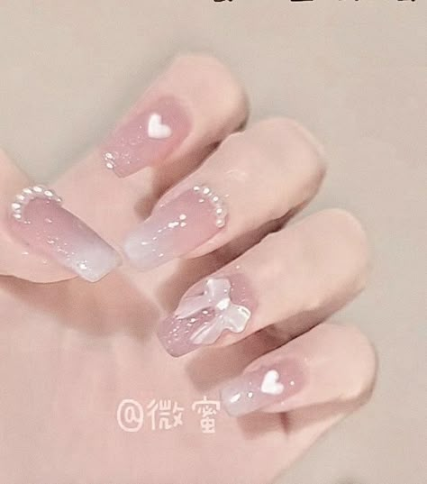 Asian Nails, Hello Nails, Nails Pretty, Korean Nails, Blush Nails, Aesthetic Nails, Pretty Gel Nails, Really Cute Nails, Soft Nails