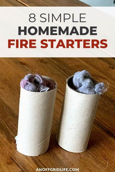 8 Simple Homemade Fire Starters Cotton Ball Fire Starter, Make Your Own Fire Starters, Fire Starters Diy Fireplaces, Diy Fire Starters Homemade For Fireplace, Toilet Paper Roll Fire Starter, Diy Firestarters For Fireplace, Diy Fire Starters For Wood Stove, Lint Fire Starter How To Make, Homemade Firestarters Diy