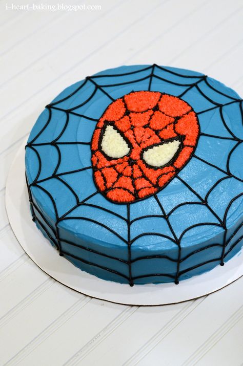 Spiderman Birthday Cake Easy, Spaydrmen Cake, Spiderman Icing Cake, Strawberry Spiderman Cake, Spiderman Birthday Cake Buttercream, Spiderman Cookies, Spiderman Birthday Cake, Spiderman Theme, Spiderman Birthday Party