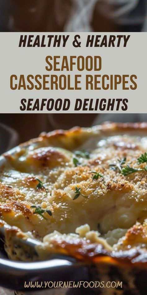 Looking for a healthy yet hearty meal option? Our Seafood Casserole Recipes are packed with nutritious ingredients and the rich flavors of the ocean. Perfect for families looking to enjoy a delicious and balanced meal. Discover your new favorite seafood dish today! #HealthyEating #SeafoodDinner #FamilyMeals #NutritiousAndDelicious #CookingAtHome Seafood Recipes For Dinner Families, Creamy Seafood Casserole Recipes, Ww Seafood Recipes, Fish Shrimp Recipes Dinners, Seafood Extender Recipes, Haddock And Shrimp Recipes, Best Seafood Casserole Recipes, Cod Fish Casserole Recipes, Make Ahead Seafood Dishes