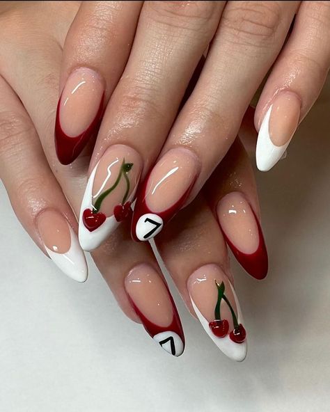 Nail Art On Two Nails, Acrylics Design Ideas, Nail Ideas For Medium Nails, Graphic Nail Designs Nailart, Crazy Nail Inspiration, In Trend Nails, Nail Designs To Do On Yourself, Nails Inspo With Design, Different Nail Art Designs