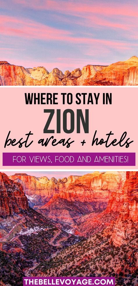 If you're planning a trip to Zion National Park, this guide has all the info you need on where to stay when visiting Zion, Utah. For the best accommodations including hotels, rental properties and even glamping, this guide will walk through the pros and cons of the three areas to stay in Zion, to help you decide what's best for you. #Zion #utah #adventure Mt Zion National Park, 30 Bucket List, Trip To Zion National Park, Zion Camping, Narrows Zion National Park, The Narrows Zion, Zion Utah, Utah Parks, Zion Park