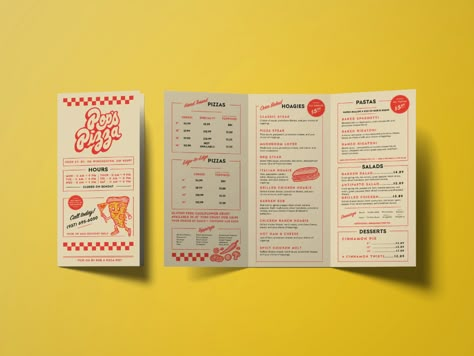 Togo Menu Design, Food Pamphlet Design, Pamplet Layout Design, Retro Menu Design, Pizza Menu Design, Menu Design Layout, Brochure Food, Menu Design Inspiration, Diner Menu