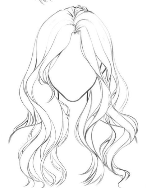 Woman Sketch Pose Drawing Reference, Wavy Long Hair Drawing, Female Head Base Drawing, Hair Design Sketches, Drawing Long Wavy Hair, Hairstyle Design Drawing, Short Female Hairstyles Drawing, Female Hair Ideas Drawing, Long Flowy Hair Drawing Reference