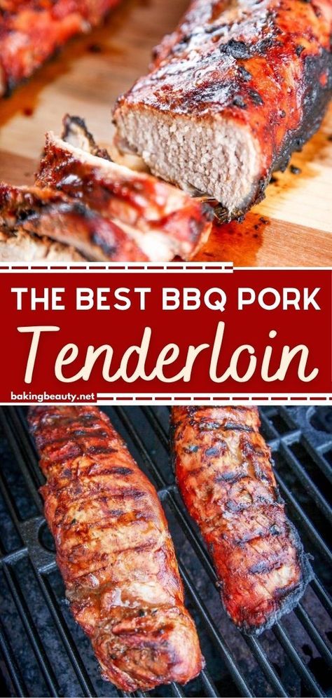 Serve this best of all pork tenderloin recipes on your weeknight dinner for a true BBQ feast! This Pork Tenderloin is made with simple ingredients but has a wonderfully sweet and smokey flavor and it can be made on the grill or in your oven. Don't miss this! Pork Loin Oven, Bbq Pork Loin, Easy Summer Grilling Recipes, Pork Tenderloin Oven, Bbq Pork Tenderloin, Pork Tenderloin Recipe, Pork Recipes Easy, Tenderloin Recipe, Grilled Pork Tenderloin