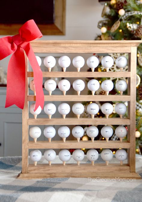 Golf Display, Golf Ball Display Case, Golf Ball Display, Golf Crafts, Golf Ball Displays, Golf Room, Golf Ball Crafts, Diy Golf, Ball Display