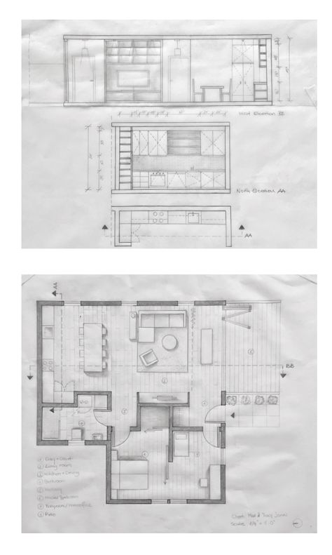 Living Room Elevation, Floor Plan Sketch, Floor Plan Symbols, Interior Architecture Sketch, Plan Elevation, Interior Design Sketchbook, Kitchen Plan, Bedroom Furniture Layout, Furniture Design Sketches