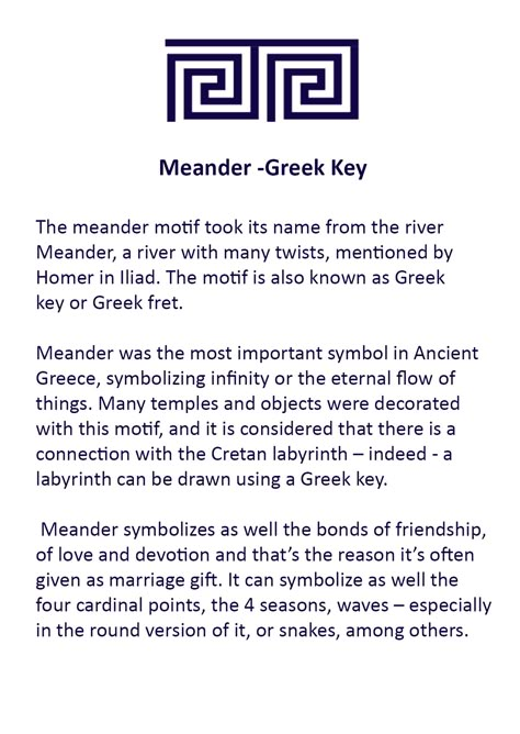 Meander (Greek Key) - The meaning Meander Tattoo Greek, Greek Key Pattern Tattoo, Greek Tattoos With Meaning, Greece Symbols Tattoo, Greek Meander Tattoo, Greek Key Tattoo Women, Greek Culture Tattoo, Greek Bible Tattoos, Greek Symbol Tattoo And Meaning