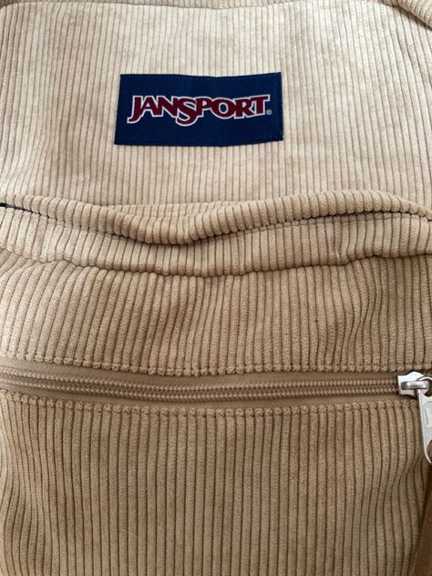 jansport school bag, curry corduroy right pack Jansport School Bags, Studying Drawing, My School Bag, Corduroy Backpack, Lost Things, Backpack Outfit, Handmade Stuff, God Can, Korean Aesthetic