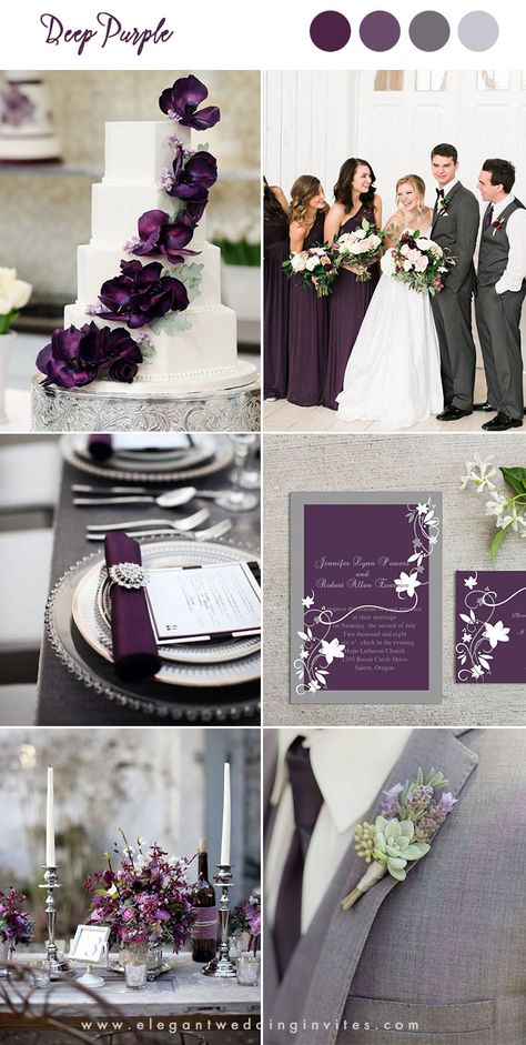 shades of purple moody romance woodland wedding colors Plum Wedding Invitations, Spring Wedding Outfit, Violet Wedding, Plum Wedding, Wedding Color Combos, Purple Wedding Theme, Wedding Colors Purple, Purple Stuff, Purple Wedding Invitations