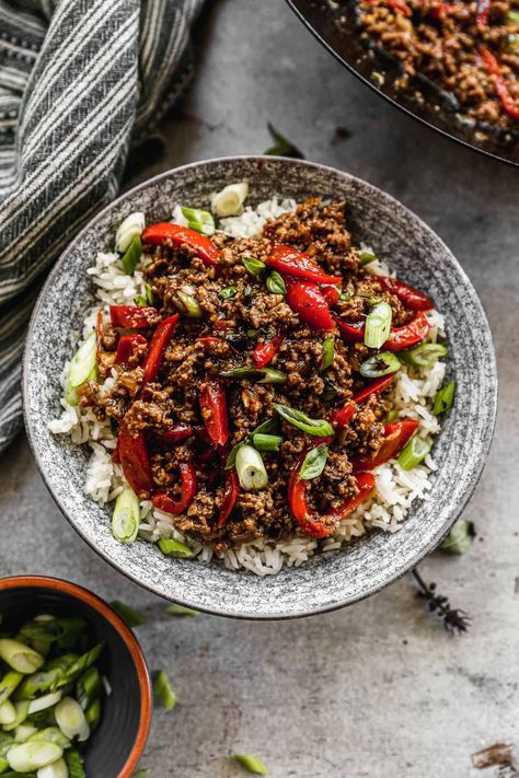 Thai Basil Beef (Pad Gra Prow) - Tastes Better From Scratch Thai Basil Beef Recipe, Thai Basil Recipes, Basil Beef, Thai Basil Beef, Thai Beef, Cooking Jasmine Rice, Tastes Better From Scratch, Basil Recipes, Food Styling Photography