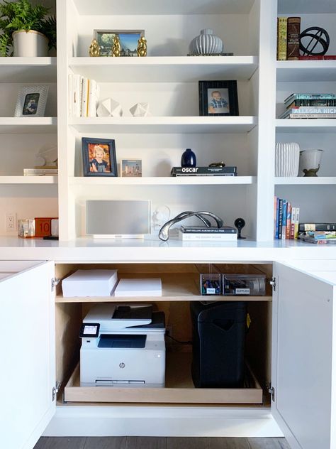 Simply Done: Organized Home Office for Him Small Office Design Interior Business, Office Cabinet Organization, Home Office For Him, Office For Him, Office Closet Organization, Best Home Office Ideas, Organized Home Office, Mom Office, Simply Organized