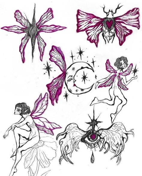 Fairy Tattoos, Tattoo Machine Tattoo, Tattoo Ideas Unique, Mandala Tattoos, Beauty Tattoo, Grunge Tattoo, Tattoo Aesthetic, Machine Tattoo, Handpoke Tattoo