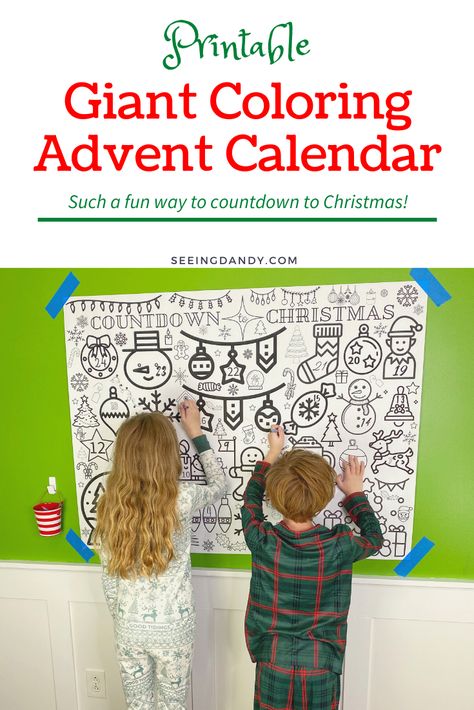 Countdown To Christmas Decor, What To Put In An Advent Calendar Christmas Countdown, Class Advent Calendar Ideas, Diy Countdown To Christmas For Kids, Advent Calendar Bulletin Board, Giant Coloring Poster Printable Free, Classroom Advent Calendar Ideas, Christmas Countdown Classroom, Advent Calendar School