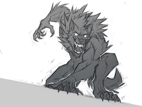 Werewolf Pose Reference, Werewolf Drawing, Werewolf Aesthetic, Bd Art, Werewolf Art, Creature Drawings, Mythical Creatures Art, Monster Design, Creature Concept Art