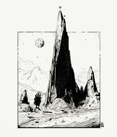 ArtStation - Thumbnails 2/19/19, Reza Afshar Reza Afshar, Ink Drawing Techniques, 동화 삽화, Pen Art Drawings, White Drawing, Nature Drawing, Arte Sketchbook, Landscape Drawings, Black And White Drawing