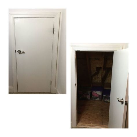 Insulating An Attic Door, Insulate Attic Door, Attic Door Insulation, Stair Door, Attic Access Door, 1900 House, Attic Door, Bilco Doors, Attic Renovation Ideas