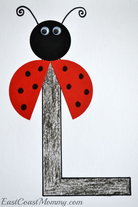 Fun Letter L crafts for Preschoolers... including this adorable "L is for Ladybug". L Crafts For Toddlers, L Crafts For Preschoolers, Letter L Crafts For Preschoolers, Letter L Crafts, L Is For Ladybug, Ladybug Craft, Preschool Letter Crafts, Alphabet Crafts Preschool, Abc Crafts