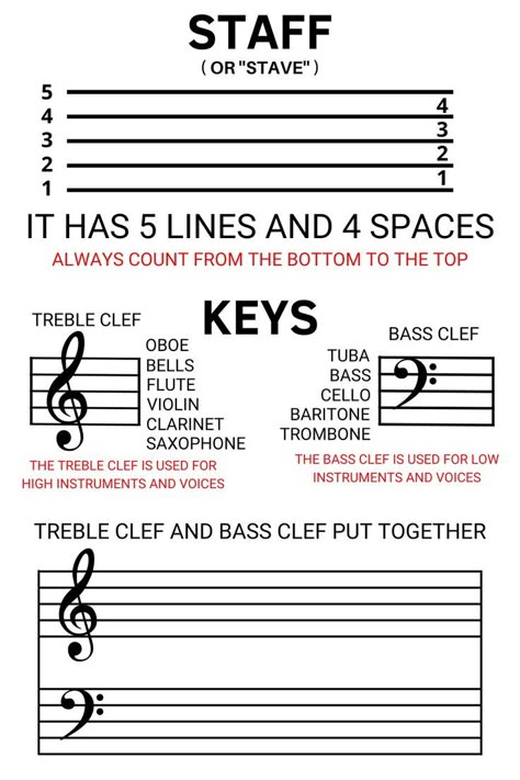 Here is a simple way for beginners to undestand what a music staff is and the names of the keys that we use to write music in. Follow me for more! Sight Reading Music, Teach Yourself Piano, Learn To Read Music, Learn Keyboard, Music Theory For Beginners, Music Keys, Staff Music, Basic Music Theory, Music Basics