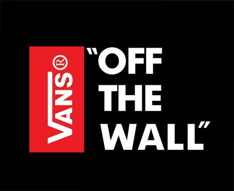 Vans Off The Wall Brand Symbol Logo Clothes Design Icon Abstract Vector Illustration With Black Background Vans Graphic Design, Vans Logo Design, Clothing Brand Logo Ideas, Stiker Brand, Vans Off The Wall Logo, Logo Clothes, Typography Shirt Design, T Shirt Print Design, T-shirt Print Design