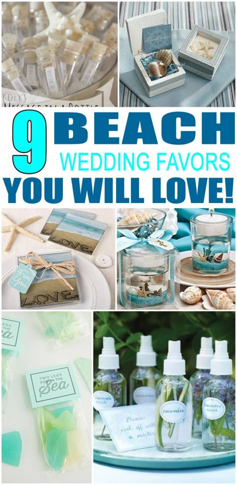 Beach-Wedding-Favors Cricut Beach Wedding Ideas, Ocean Themed Wedding Favors, Wedding Favors For Beach Wedding, Diy Beach Wedding Favors, Beach Favors Guest Gifts, Wedding Favors For Guests Beach Theme, Inexpensive Beach Wedding Ideas, Beach Themed Reception, Ocean Theme Favors