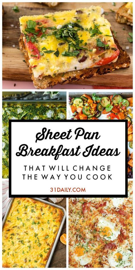 Sheet Pan Breakfast Ideas That Will Change the Way You Cook | 31Daily.com Sheet Pan Breakfast, Cook Ideas, Pan Cooking, Sheet Pan Suppers, Sheet Pan Dinners Recipes, Breakfast Prep, Dinners Recipes, Sheet Pan Meals, Cooking For A Crowd