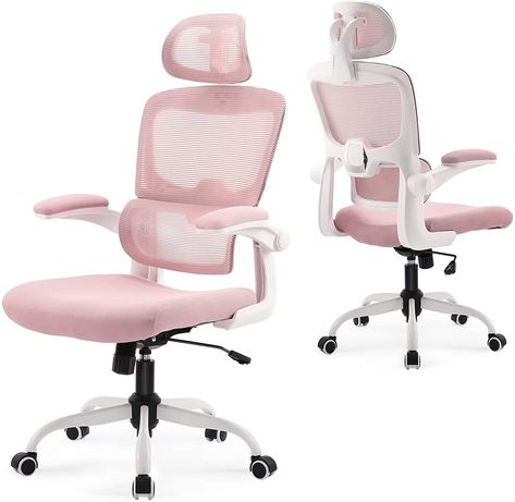 Cute Ergonomic Chair, Pink Office Chair With Wheels, Desk For Rooms, Cute Desk Chairs For Bedrooms, Chair For Desk In Bedroom, Cute Office Chairs, Chairs For Bedroom Desk, Cute Chairs For Desk, Aesthetic Chairs For Desk